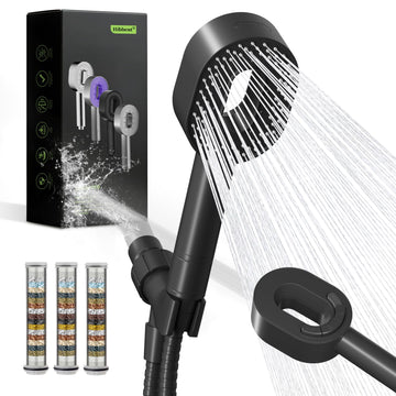Filtered Handheld Showerhead with 3 Filters, 5 Sprays Shower Head