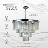 Chrome Crystal Modern Contemporary Chandeliers Pendant Ceiling Light 4-Tier Chandelier Lighting for Dining Room Living Room Bedroom Girls Room 9 Lights Dia 23.6" A107-B07K3X68RY