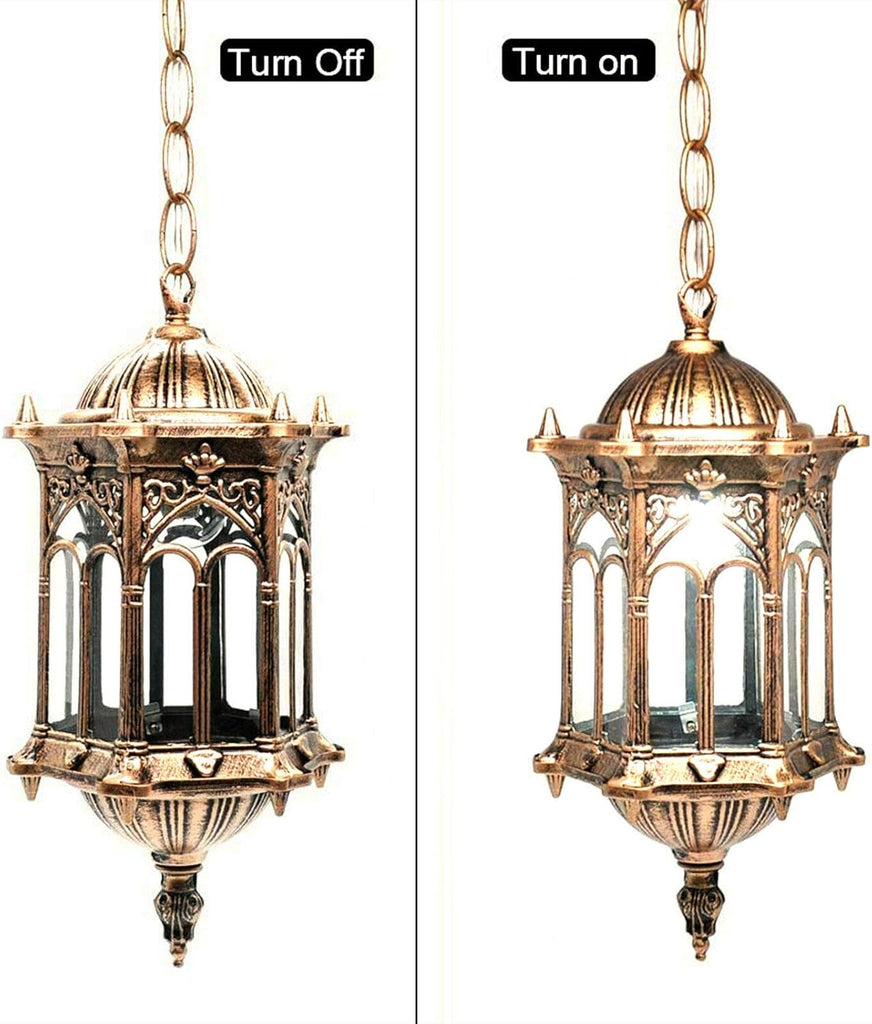 Gazebo Lights Outdoor Hanging Lantern, Rustic Pendant Light Fixture, Outside Waterproof Chandelier