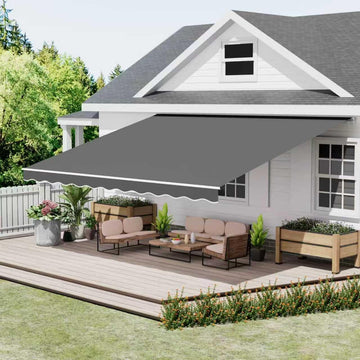 13' x 10' Retractable Awning Awning with Adjustable Tilt Angles, UV Protection Sun Shade with Rust-Resistant
