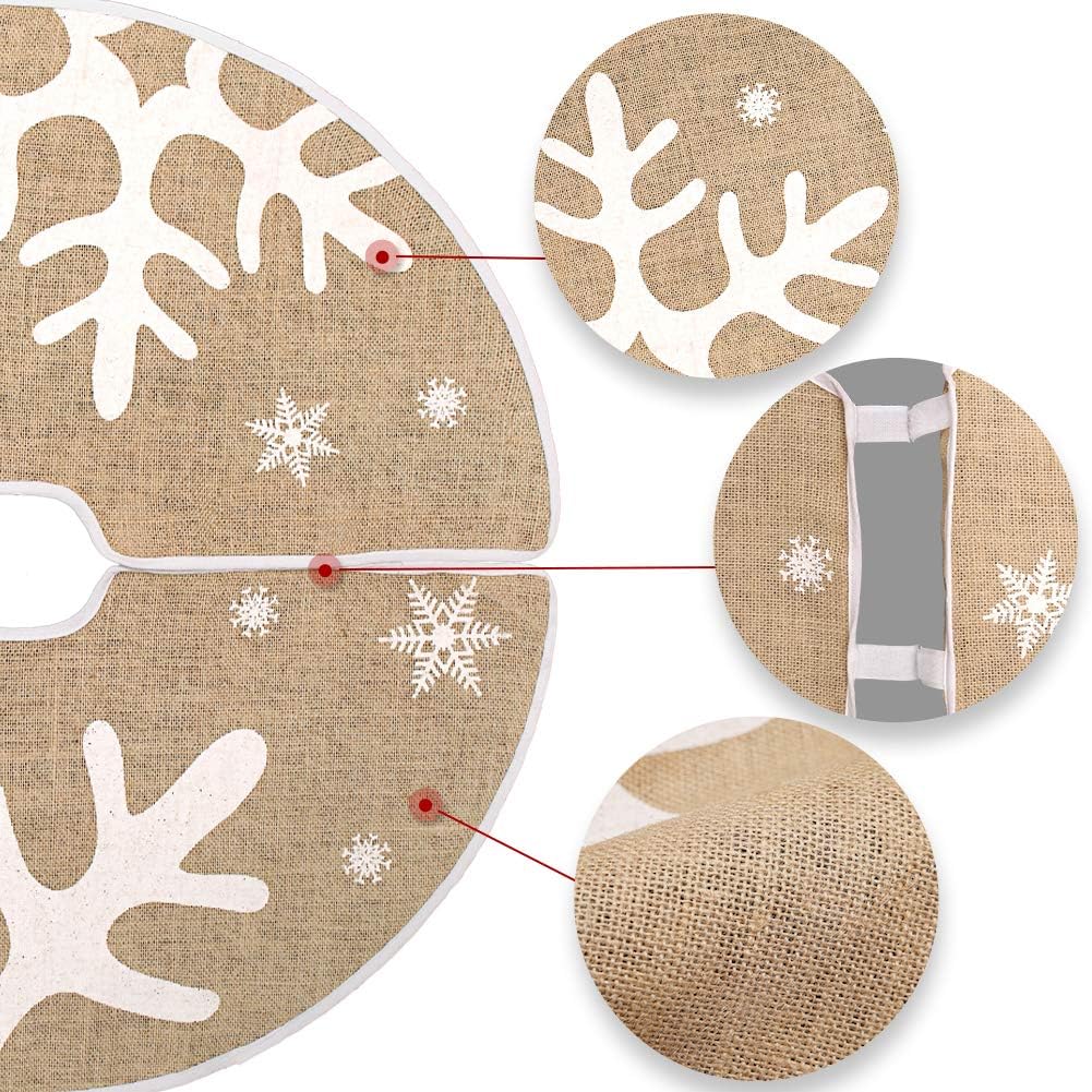 Christmas Tree Skirt, 30 Inches Classic Burlap Tree Skirt Holiday Party Indoor Outdoor Decoration