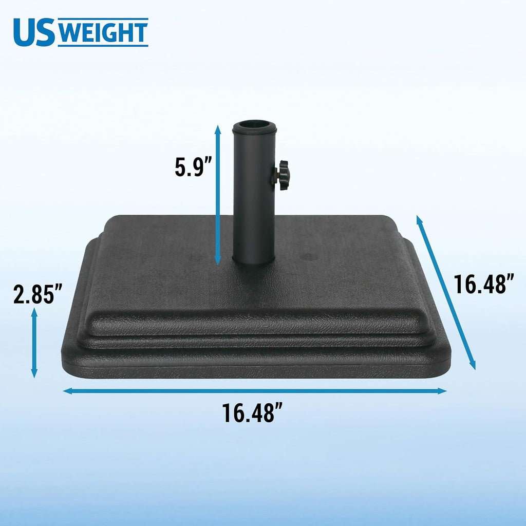 40 Pound Umbrella Base - Weighted Umbrella Base For Use With Patio Table - Heavy Duty Base for Umbrella - Black