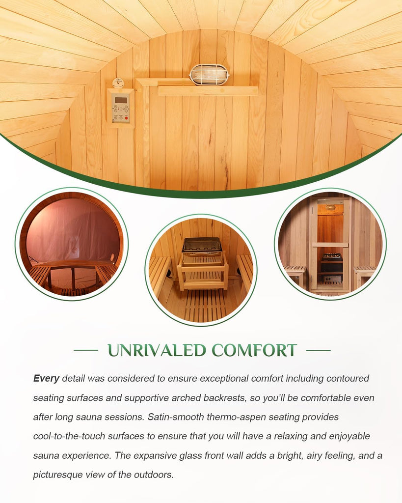 Customize Outdoor Barrel Sauna Rooms,2-10 Person Canadian Cedar Steam Barrel Saunas,Customization of Size, Color