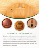 Customize Outdoor Barrel Sauna Rooms,2-10 Person Canadian Cedar Steam Barrel Saunas,Customization of Size, Color