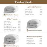 Luxury Oversized Queen Down Feather Fibers Comforter, Soft Cotton Blend Cover, High Fill Power Mediu