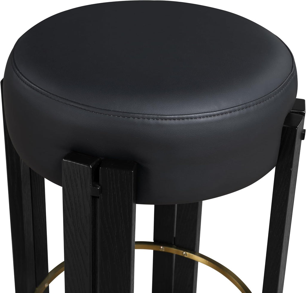 816Black-C Harrison Collection Modern | Contemporary Counter Stool with Soft Black Vegan Leather, Rich Black Finish