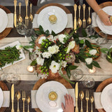 24-Piece Gold Flatware Silverware Set,18/10 Heavy Duty Stainless Steel Flatware Service for 6