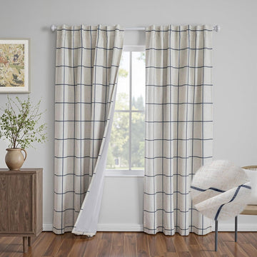 100% Blackout Curtains Room, 2 Thick Layers Thermal Insulated Custom Linen Curtains Black Out Window Curtains 1
