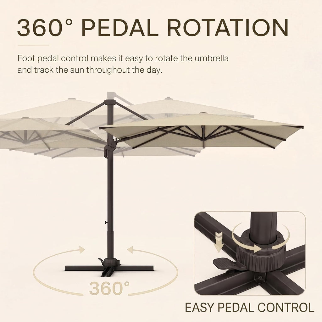 10' X 10' Cantilever Patio Umbrella with Double Top Vent