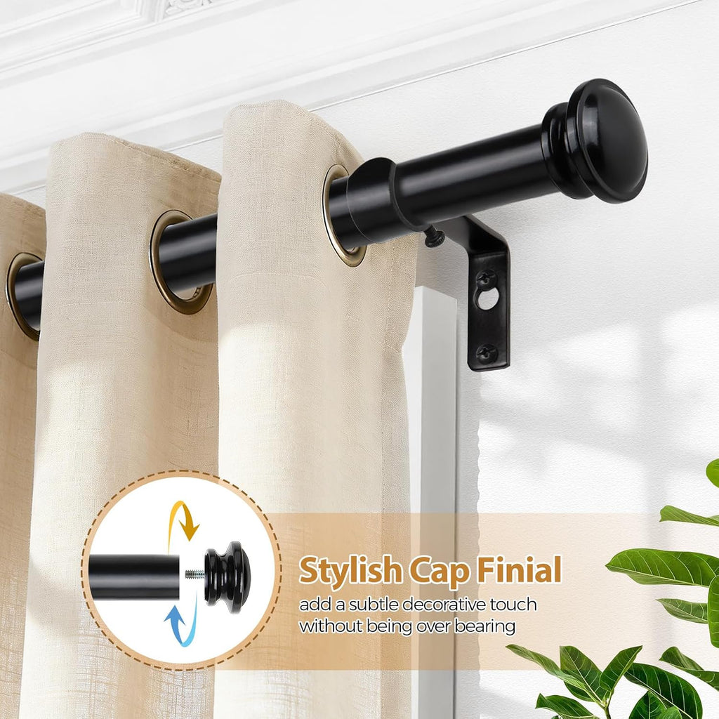 Curtain Rod, Telescoping Splicing 3/4 Drapery Rods for Windows