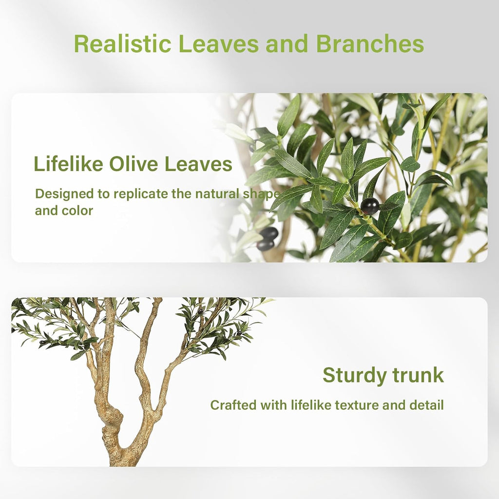 Faux Olive Tree 8ft - Tall Olive Trees Artificial Indoor Home Decor