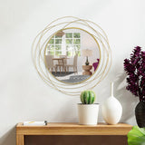 Wall Mirror Mounted Round Decorative Mirrors Circle Vanity, Living Room or Bedroom (Gold1)