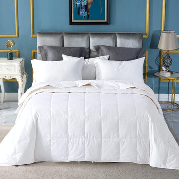 Summer Down Comforter Blanket Queen, Extra Lightweight Duvet Insert for Hot Sleepers