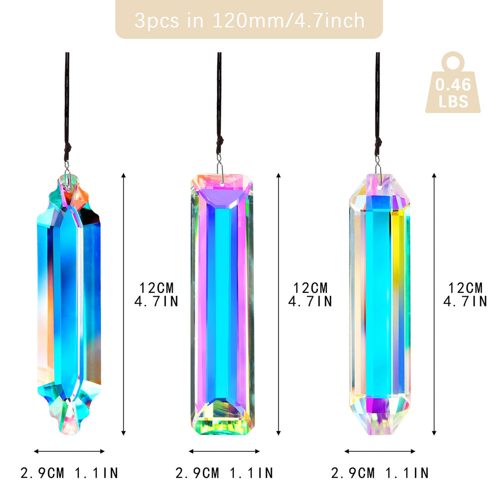 3 Pack Crystal Suncatcher Prism, Window Hanging
