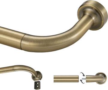 Antique Bronze Curtain Rod - with 1" Diameter Discs, Adjustable Room Darkening Curtain Rod with Aluminum