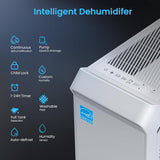 5,000 Sq.Ft Most Efficient Energy Star 2024 Dehumidifier with Pump