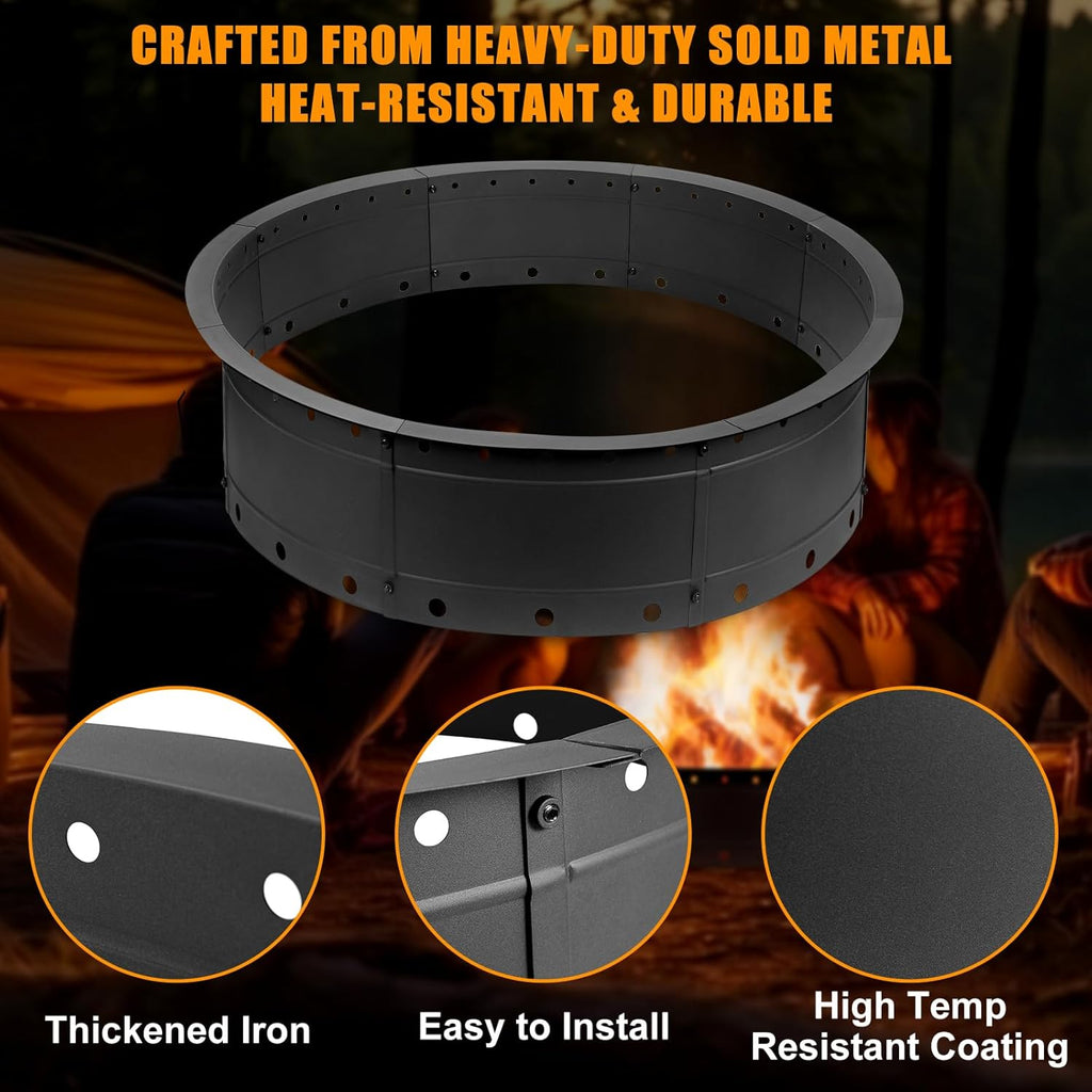 36 Inch Fire Pit Ring, Large Outdoor Campfire Pit