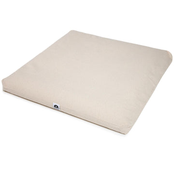 Zabuton, Eclipse line, Buckwheat Filled Meditation Cushion, 23" x 23" Natural