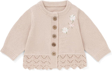 Baby Toddler Cotton Cardigan, Knit Clothes for Baby Girls