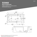 Wide Opening Door Right Drain Step-In Walk-In Whirlpool Tub with Low Entry Threshold in White Finish 30 in. x 60 in.