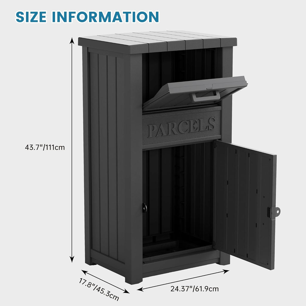 Package Delivery Box Theft Large Parcel Drop Box Storage, Black(60 Gallon)