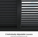 Louvered Pergola 94AS 10' x 14' Outdoor Aluminum Pergola with Adjustable Roof for Deck Backyard Garden Grey Hardtop