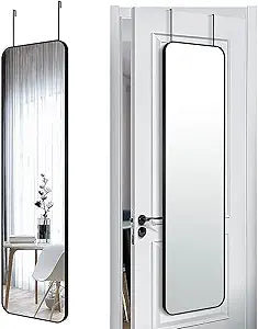 47X14 Mirror Rectangle Full Body Length Door Hanging Wall Mounted Metal Aluminum Alloy Frame Dressing Make-Up Mirrors