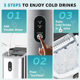 Ice Maker Countertop, Portable Ice Machine with Carry Handle, 26.5lbs Per Day, 9 Cubes in 6 Mins, Auto-Cleaning