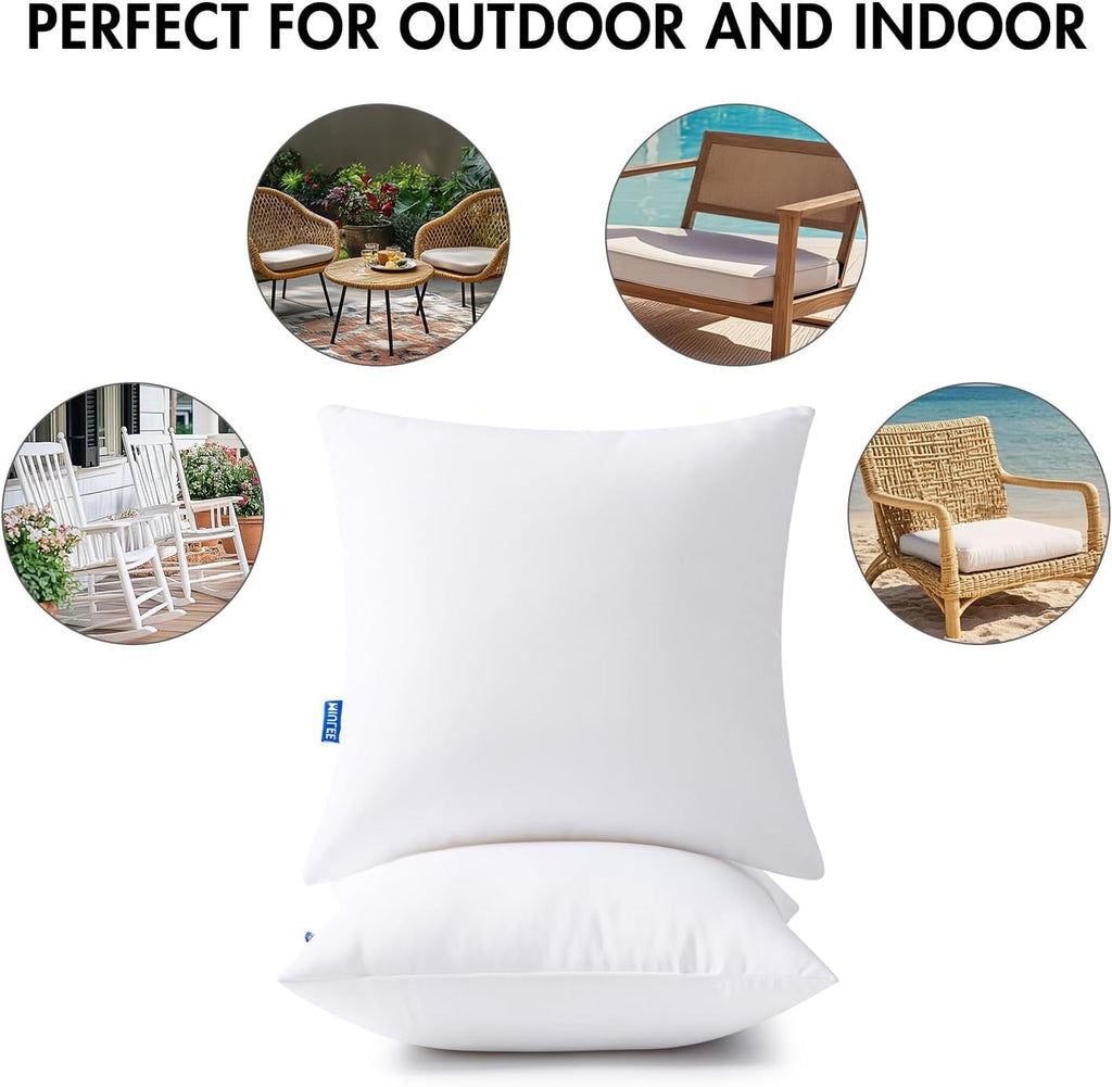 18x18 Outdoor Pillows,Set of 4 Throw Pillows Waterproof,Soft Support Throw Inserts Decorative Water Resistant