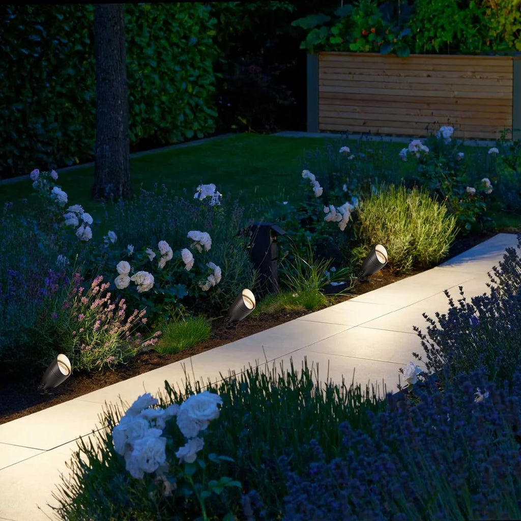 12V Low Voltage Landscape Lighting, Die-cast Aluminum Spot Lights with Connectors, IP65 Waterproof Outdoor Landscape