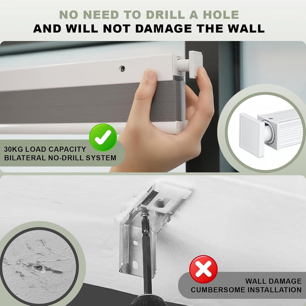 No Drill Cordless Cellular Shades, Blackout, Grey, 20x48