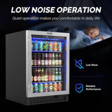 24 Inch Beverage Refrigerator, 5.8 Cu.Ft. Under Counter Beverage Fridge with Gla