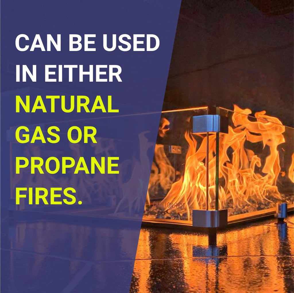 Tempered Glass Flame Guard for 24" x 8" Rectangular Drop-in Fire Pit Pans | Outdoor Wind Guard with Aluminum