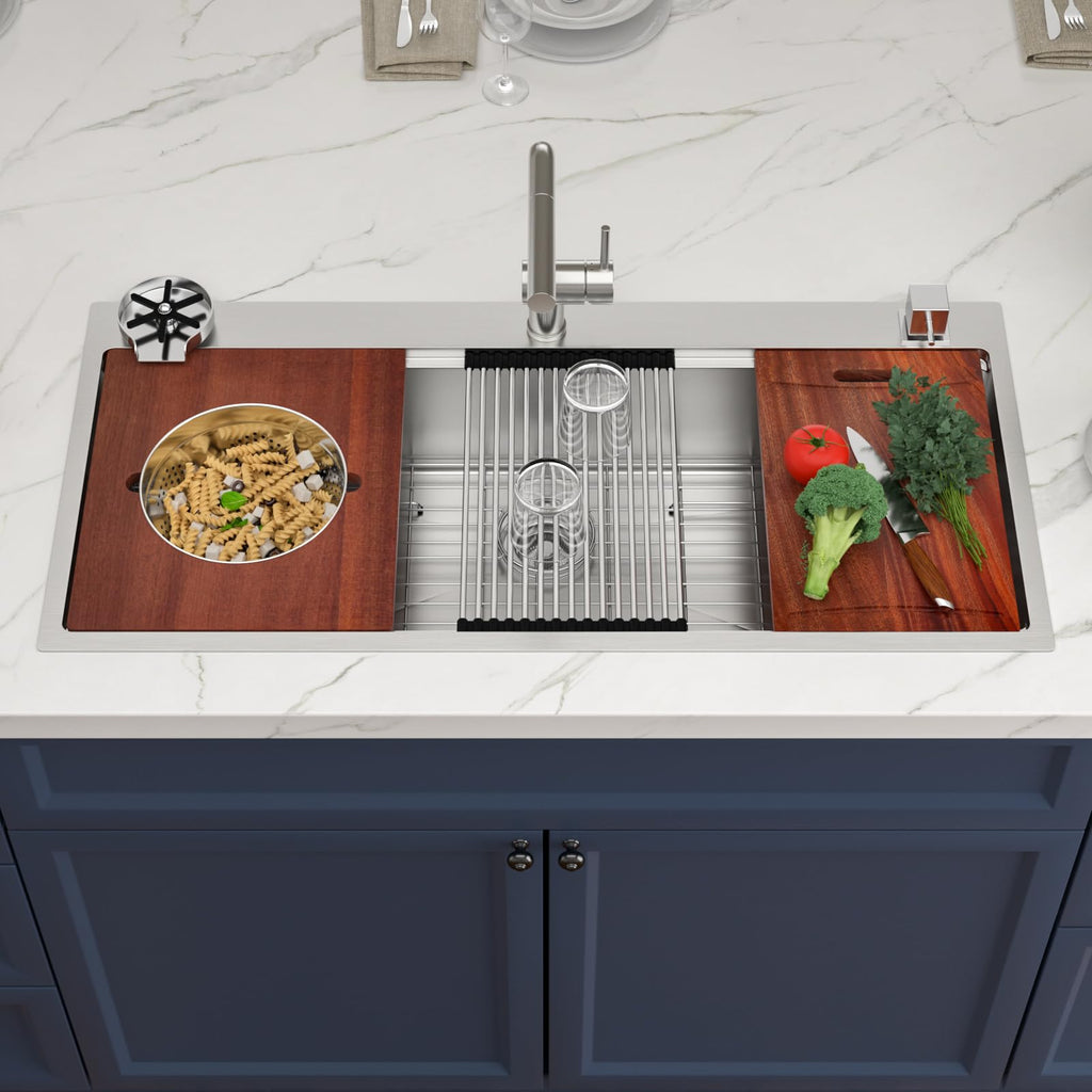 45 Inch Drop In Workstation Sink 45"x22" Topmount Kitchen Sink