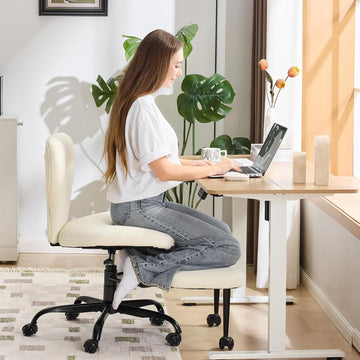 Ergonomic Cross Legged and ADHD Meditation Chair with Silent Wheels for Home Office Desk Chair and Yoga, Wider