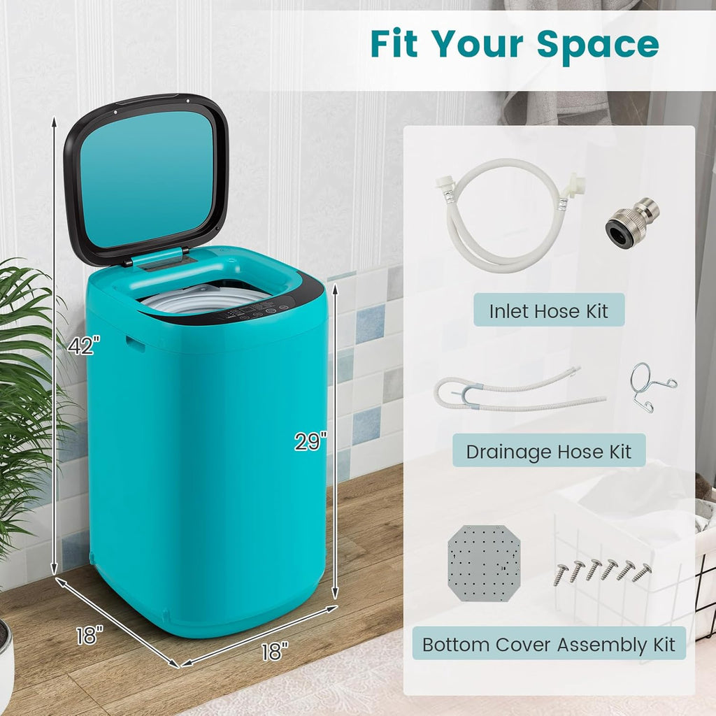 7.7 Lbs Portable Washing Machine, 0.78 Cu.ft Full Automatic Laundry Machine with 10 Preset Programs, 3 Water Levels