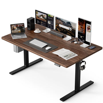 55x32 Large Electric Standing Desk, Height Adjustable Computer Desk with 2 Memory Presets, 31.5" Deep Desktop Sit