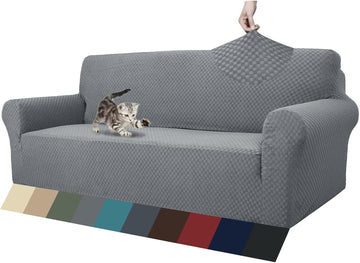 1 Piece Jacquard Couch Covers for 3 Cushion Couch Living Room High Stretch Sofa Cover Pets Dogs Friendly Anti Slip