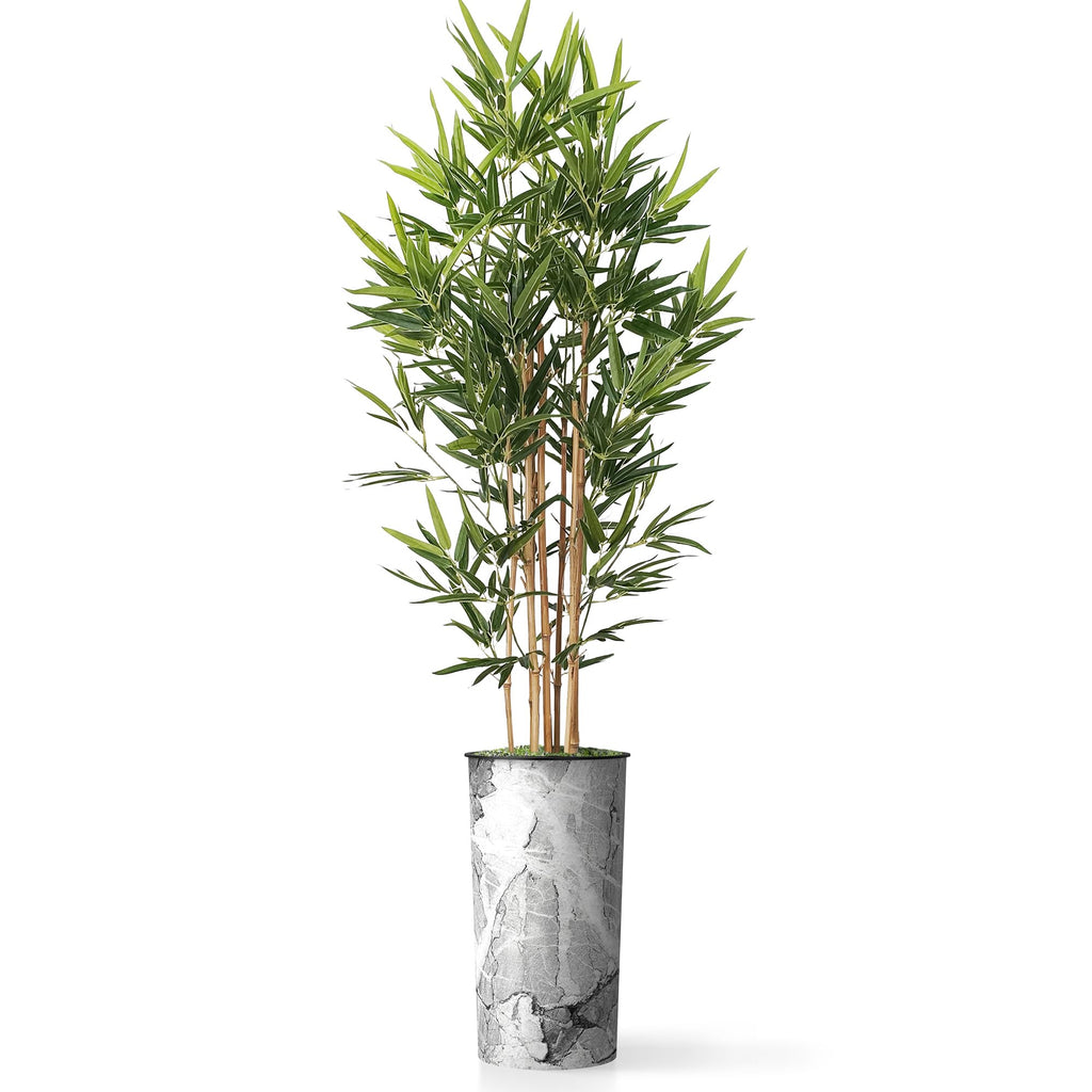 Artificial Tree in Modern Planter, Fake Bamboo Silk Tree for Indoor and Outdoor Home Decoration - 70" Overall Tall