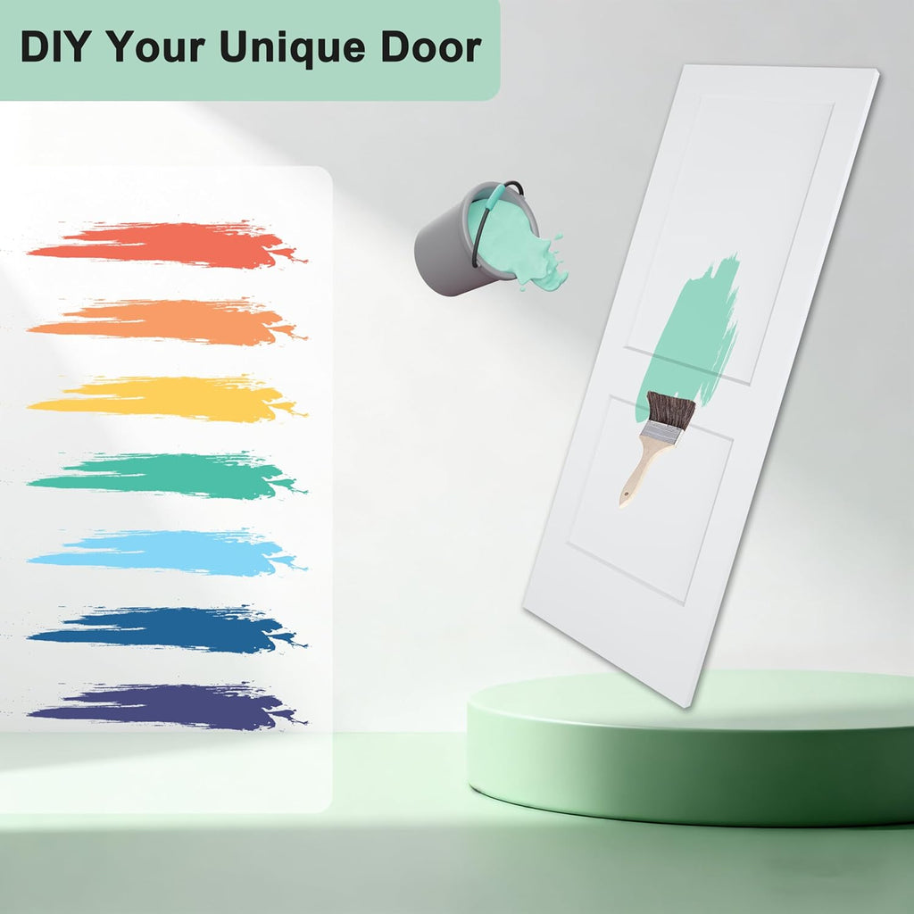 30"x80" 2-Panel Shaker Style White Primed Hollow Core Interior Molded Door Slab, NOT Pre-drilled and NOT Included Hardware, Pre-Assembled Interior Door for Pantry, Laundry, Closet