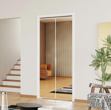 Bifold Doors, 30" x 80" Mirror Closet Doors with Hardware Kit