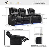 Home Theater Seating Top Grain Leather Zero Gravity Recliner Chair Power Headrest Recline Movie Seat Gaming 7 Colors