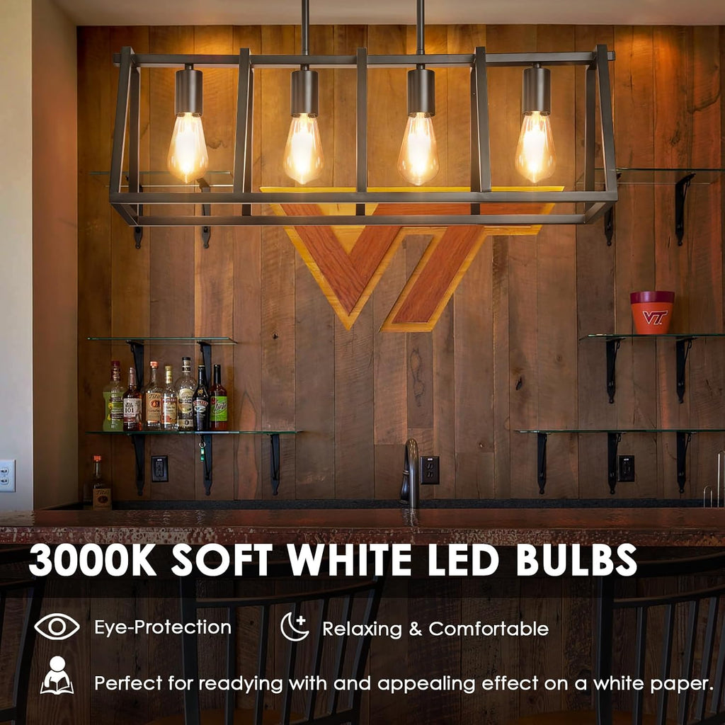 Vintage LED Edison Bulbs, ST58 Dimmable 4W E26 LED Bulb 40W Equivalent, 3000K Soft White Led Light Bulbs, Antique LED - Set of 6