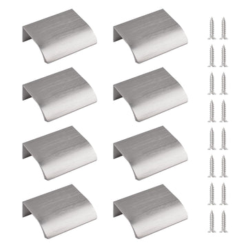 Finger Edge Pull, 8pcs Concealed Handle Modern Style Drawer Handles, Aluminum Alloy Invisible Handle Wardrobe Pulls
