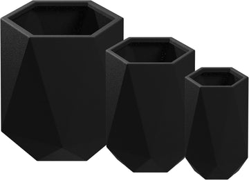 Large Planters for Outdoor Plants - Set of 3, 15.5/18/20 Inches Outdoor Planters for Porch - Tall Planter for Outdoor