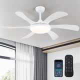 White Ceiling Fan with Lights and Remote - 46" Modern Indoor Ceiling Fan Light Low Profile, Dimmable, Reversible Quiet Motor and Timing, Outdoor Ceiling Light for Covered Patios A101-B0DF72BKDR