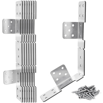 8Pcs Adjustable Stair-Stringer Connector, 18 Gauge Heavy Duty Stair Stringer Hanger Bracket, Strong Tie Straps Bracket