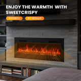 Electric Fireplace 50 Inch, Recessed Wall Mounted and Free Standing Fireplace Heater with Remote Control