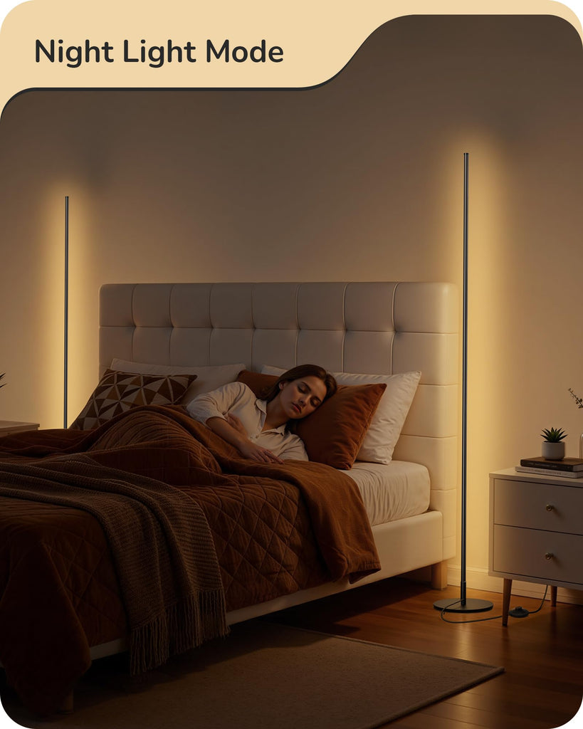 2 Pack 57.5" Floor Lamp with Remote, Dimmable & 7 CCT Adjustable