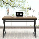 Computer Desk, Modern Home Office Desk, Industrial Wood and Metal Study Writing Work PC Table Living Room, Rustic Oak